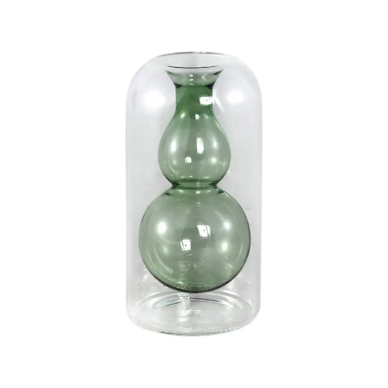 Vase – Glas Material, Innenstruktur Design, Petrolgrün, Bulbig Innen, C – Yanna | PTMD