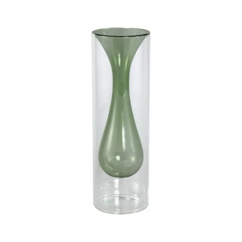 Vase – Glas Material, Innenstruktur Design, Petrolgrün, Groß Innen – Yanna | PTMD