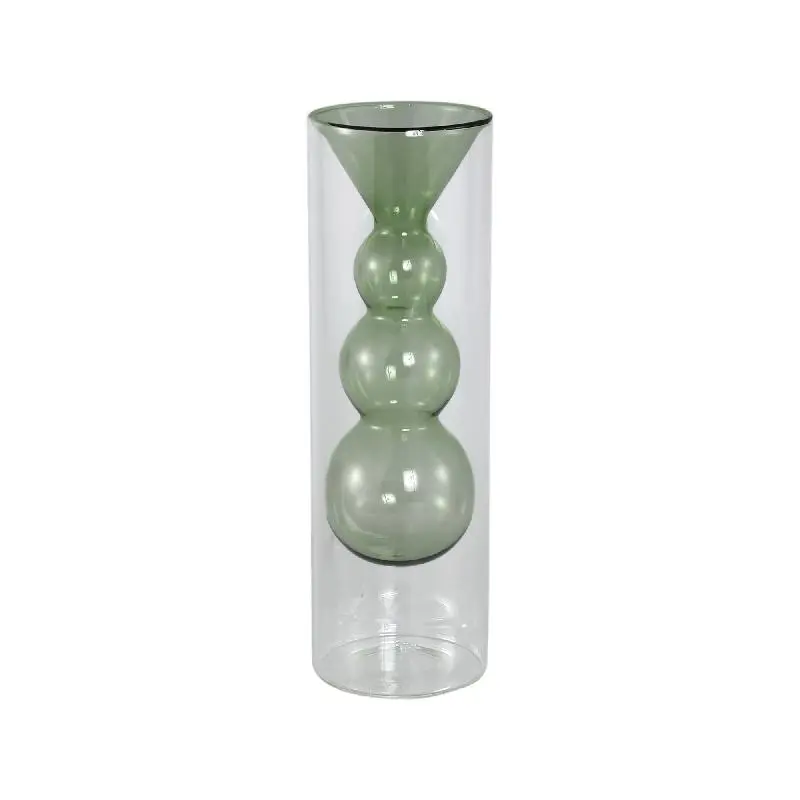 Vase – Glas Material, Innenstruktur Design, Petrolgrün, Groß Innen – Yanna | PTMD