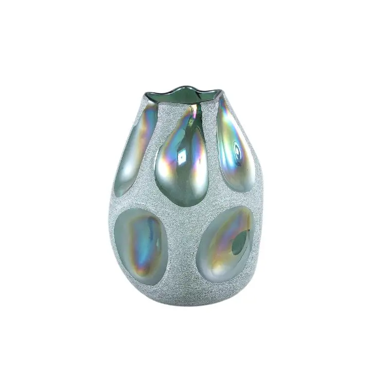 Vase – Glas Material, Sandgestrahlt Design, Grüner Farbton, S – Kloi | PTMD