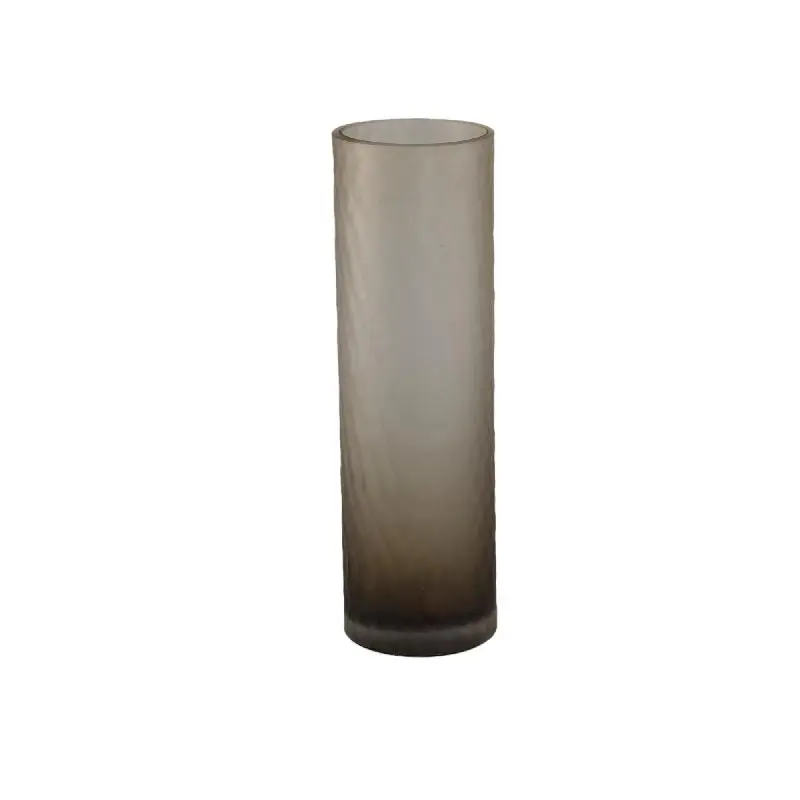 Vase – Hellbraunes Glas, Geschliffene Oberfläche, Gerade Form, M – Paulene | PTMD