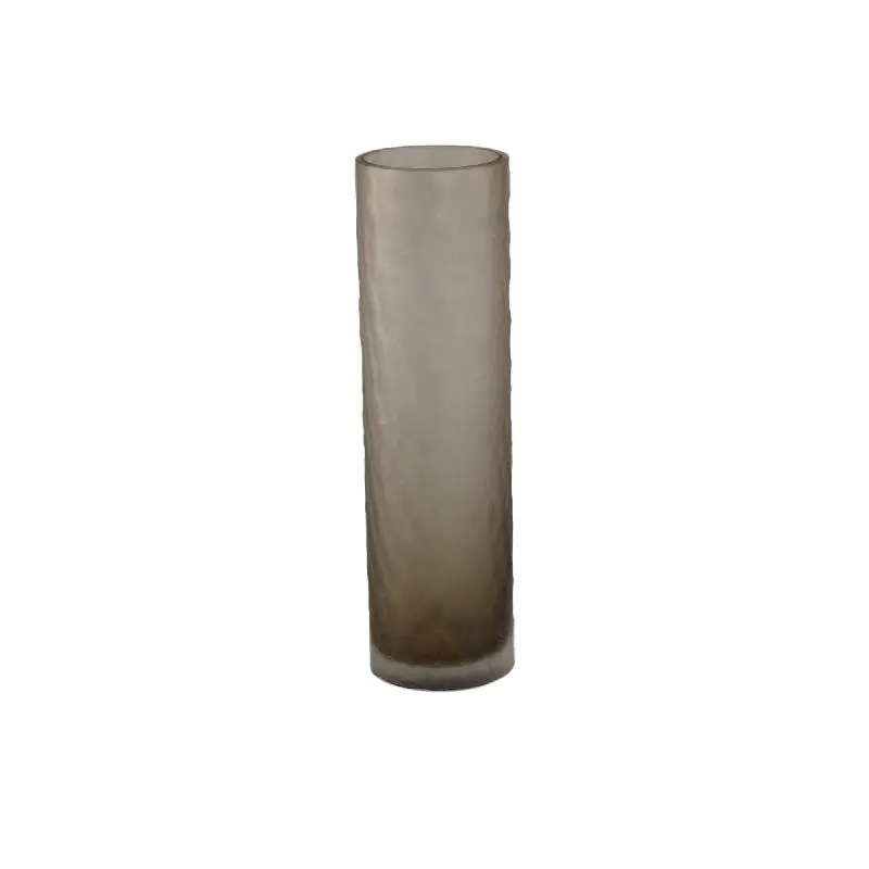 Vase – Hellbraunes Glas, Geschliffene Oberfläche, Gerade Form, S – Paulene | PTMD