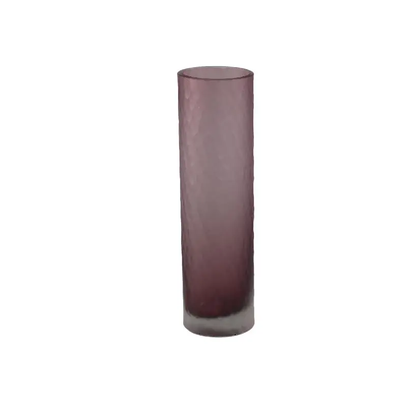 Vase – Hellrosa Glas, Geschliffene Oberfläche, Gerade Form, S – Paulene | PTMD