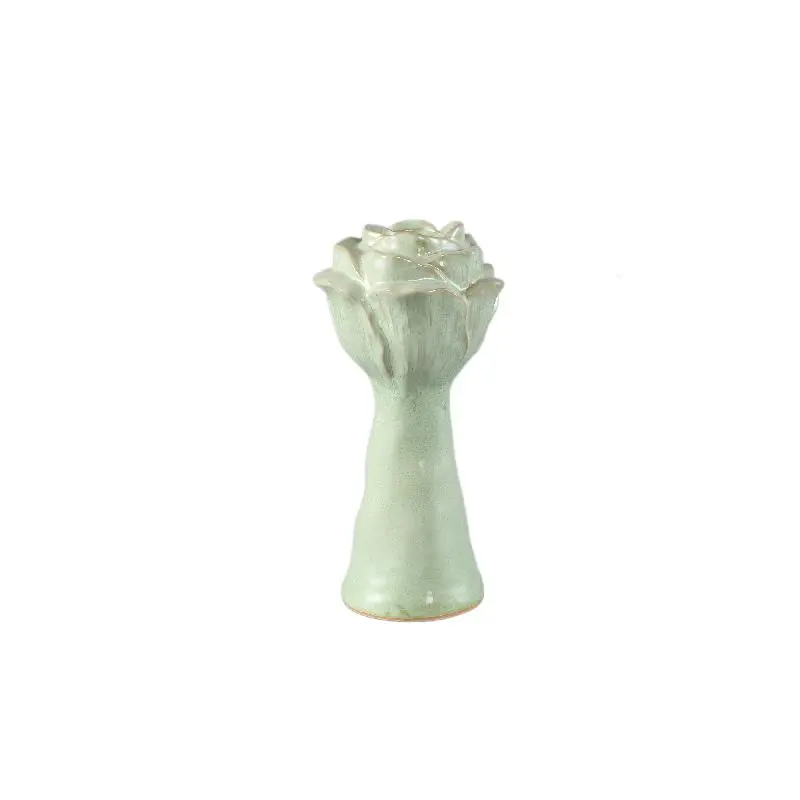 Vase – Keramikmaterial, Blumenform Design, Mintgrüne Farbe, M – Minerva | PTMD