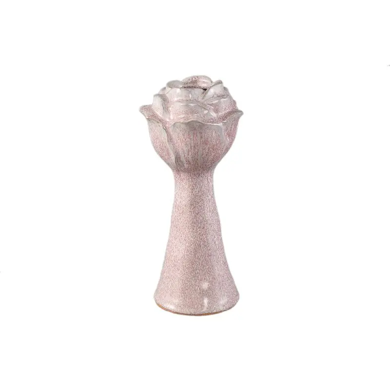 Vase – Keramikmaterial, Blumenform Design, Rosa Farbe, L – Minerva | PTMD