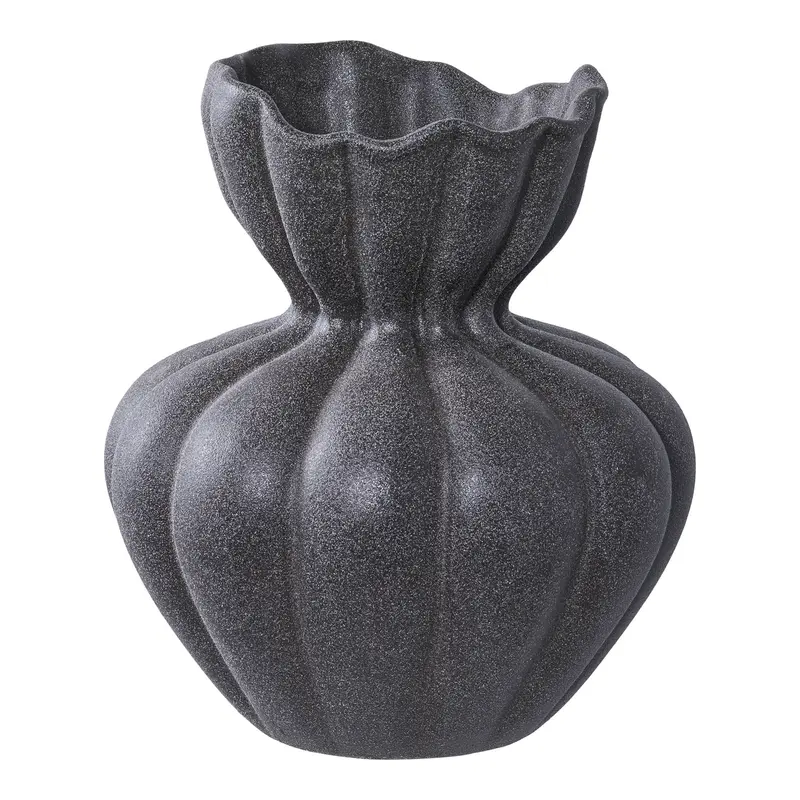 Vase – Keramikmaterial, Mattes Schwarz, 19 cm Höhe - Basma | House Nordic