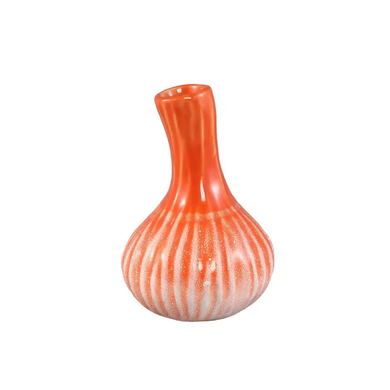 Vase – Knoblauchform Design, Keramik Material, Orange Farbe, M – Jaclyne | PTMD