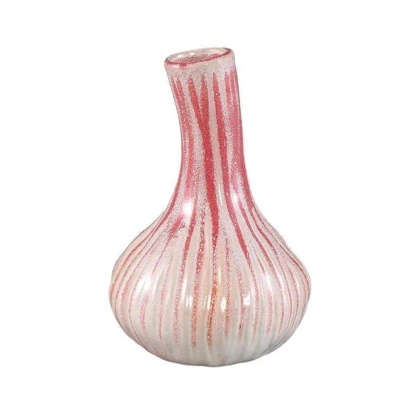 Vase – Knoblauchform Design, Keramik Material, Rosa Farbe, L – Jaclyne | PTMD