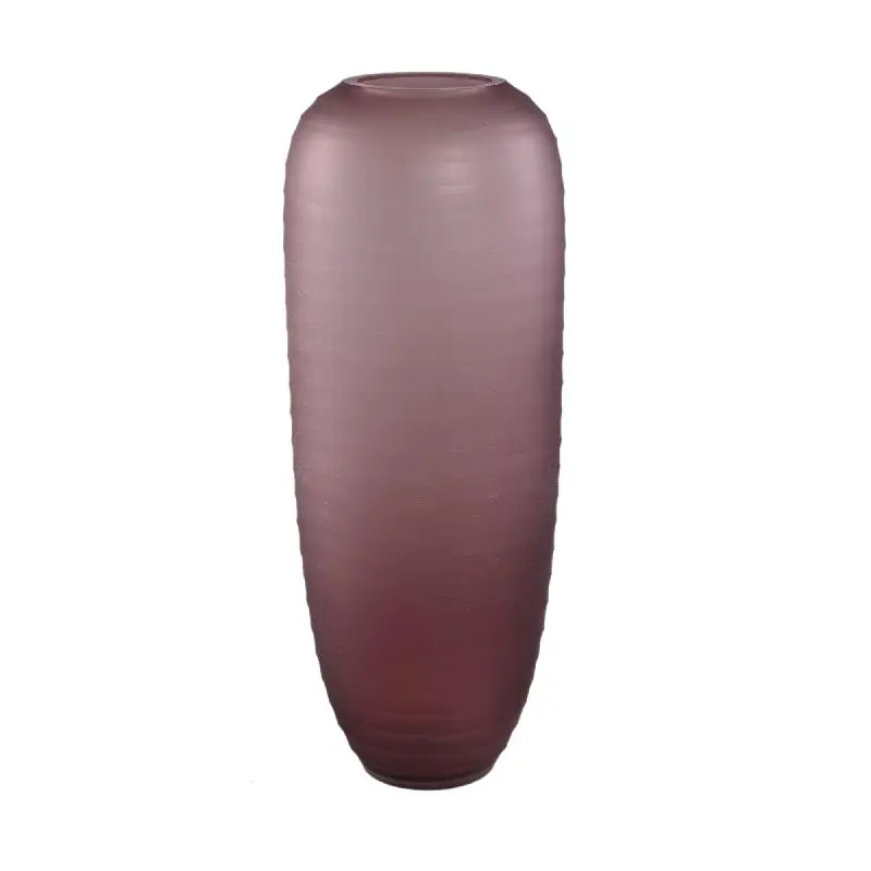 Vase – Massives Glas, Gerippte Struktur, Rosa Farbe, Hoch L – Nadah | PTMD