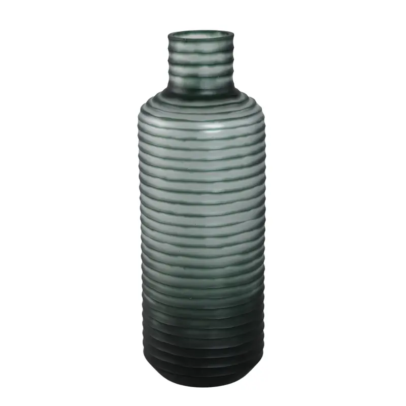 Vase – Massives Glas, Glatte Oberfläche, Dunkelgrüne Farbe M – Kalyce | PTMD