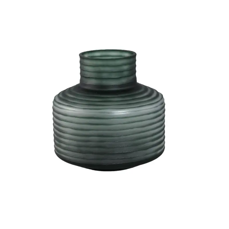 Vase – Massives Glas, Glatte Oberfläche, Dunkelgrüne Farbe S – Kalyce | PTMD