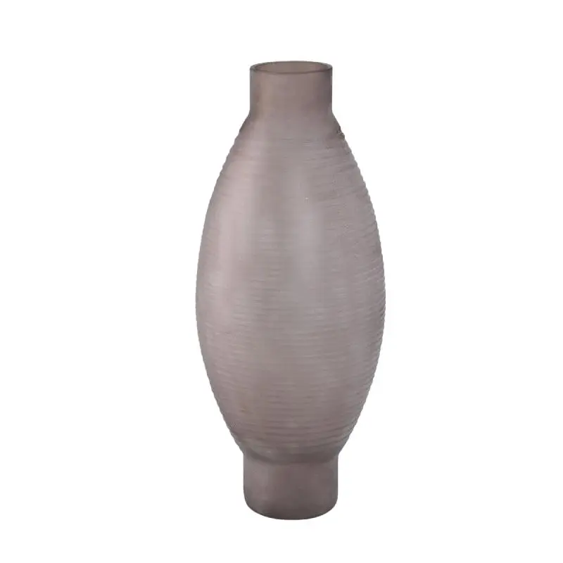 Vase – Massives Glas, Runde Form, Hellbraune Farbe M – Loreda | PTMD