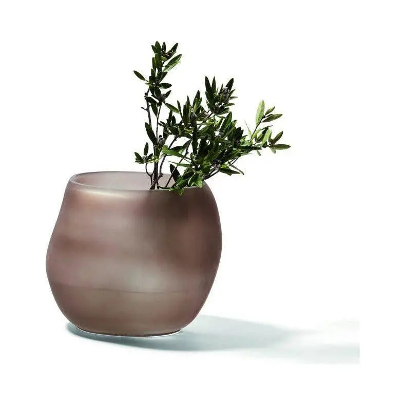 Vase Mundgeblasenes Braunes Glas, Weite Öffnung, Vielseitig für Blumen & Pflanzen – Organic | Philippi