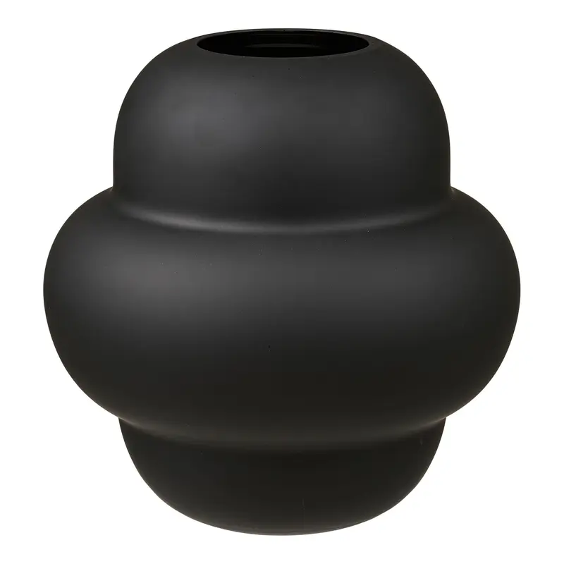 Vase – Mundgeblasenes Glas, Schwarze Farbe, 21 cm Durchmesser | House Nordic