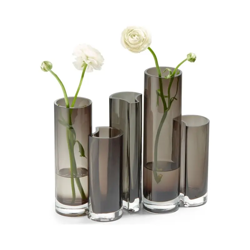 Vase mundgeblasenes Glas skulptural geschwungenes Design, aufeinander abgestimmtes Set – Module | Philippi