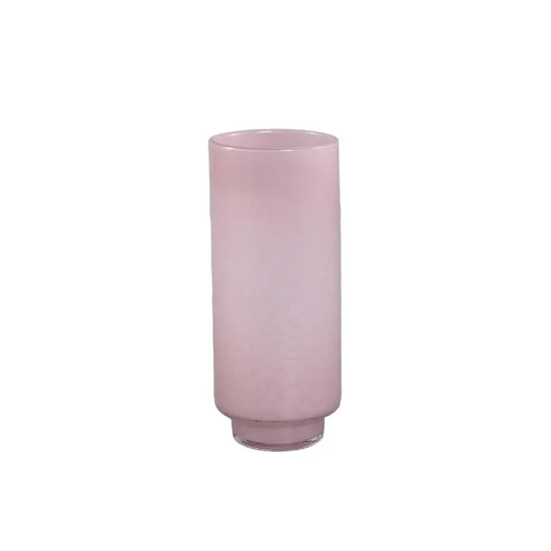 Vase – Rosa Glas, Runde Form, Gerader Fuß, L – Hervy | PTMD