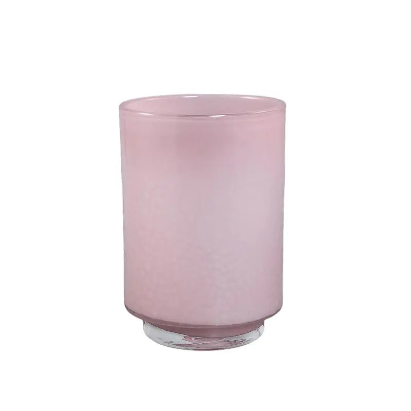 Vase – Rosa Glas, Runde Form, Gerader Fuß, M – Hervy | PTMD