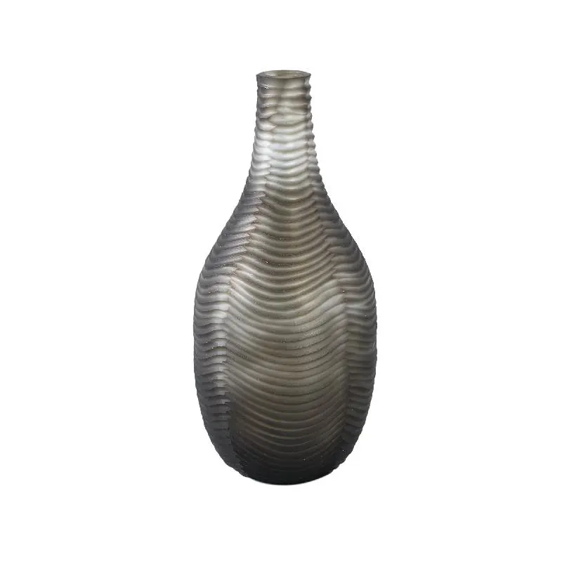 Vase – Runde Form, Glas Material, Braun, Breite – Elichi | PTMD