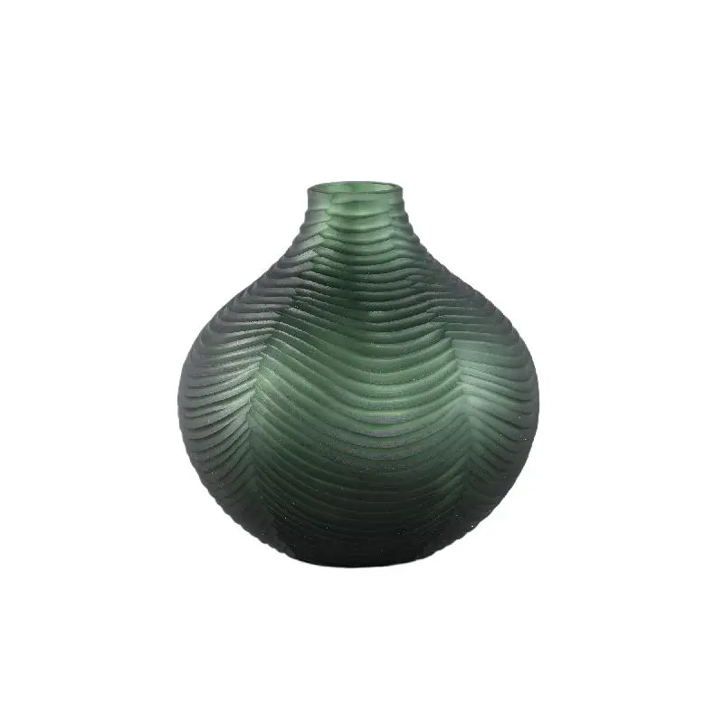 Vase – Runde Form, Glas Material, Grün – Elichi | PTMD