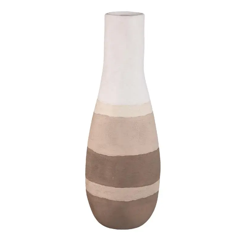 Vase – Rundes Design, Hellbraune Farbe, Keramikmaterial, L – Voni | PTMD