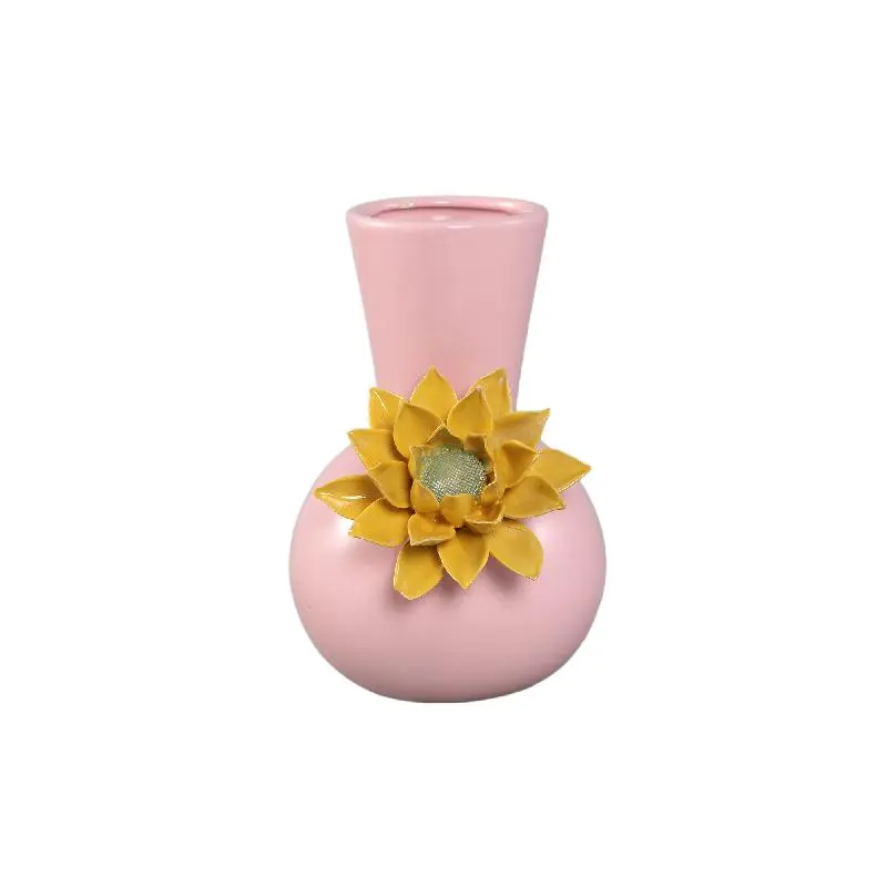 Vase – Rundes Design, Keramik Material, Rosa Farbe, B – Raileigh | PTMD