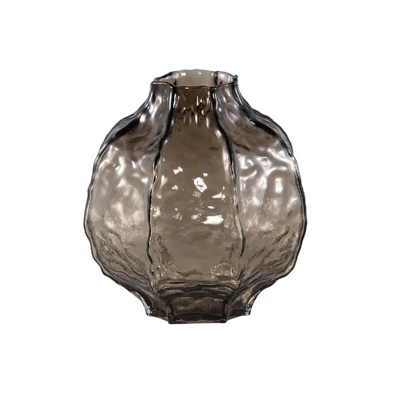 Vase – Rundes Design, Runde Form, Glas Material, Braun, L – Narin | PTMD