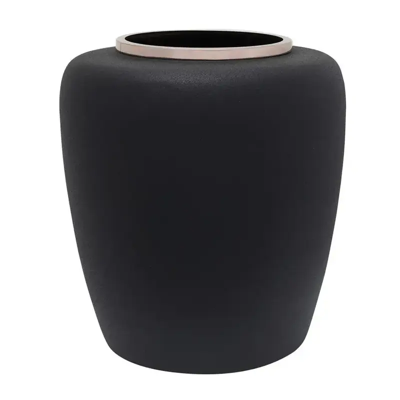 Vase – Schwarzroségoldenes Eisen, Art Deco Stil, Kunstvolle Form - Art Deco 2025 | Kayoom