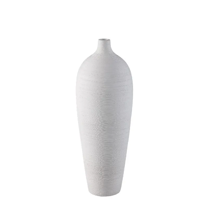 Vase – Steinzeug Keramik, Flaschen Design, Weiße Farbe, L – Cavinn | PTMD
