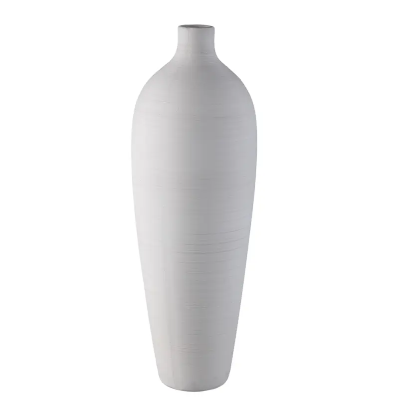 Vase – Steinzeug Keramik, Flaschen Design, Weiße Farbe, XL – Cavinn | PTMD