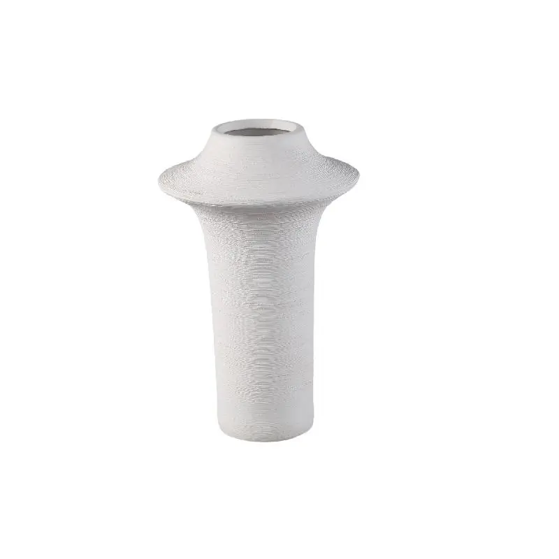 Vase – Steinzeug Keramik, Ring Design, Weiße Farbe, L – Rinder | PTMD