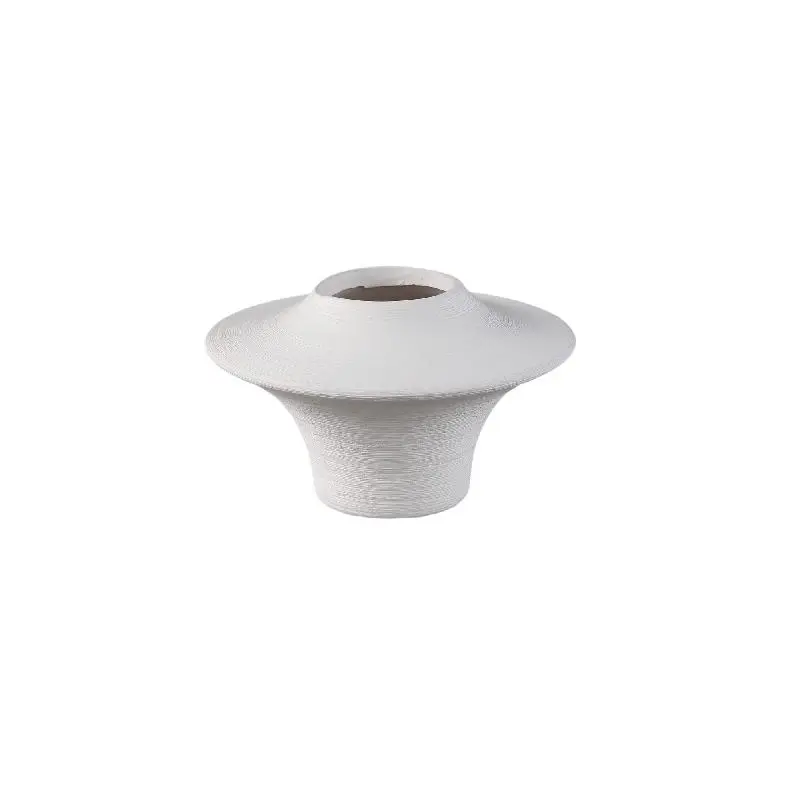 Vase – Steinzeug Keramik, Ring Design, Weiße Farbe, Niedrige Form – Rinder | PTMD