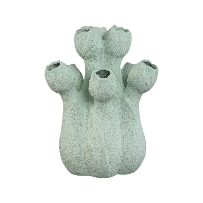 Vase – Türkisfarbe, Tulpenform, Rundes Design, Keramik, M – Ellodie | PTMD
