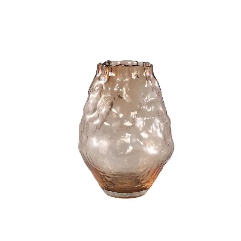 Vase – Unregelmäßiges Design, Runde Form, Glas Material, Creme, S – Narin | PTMD