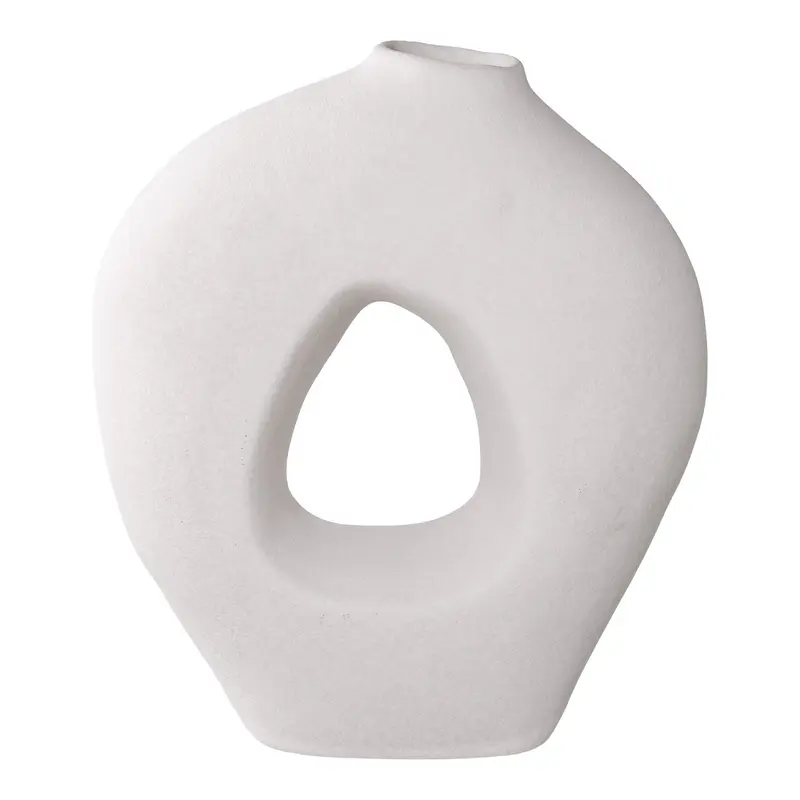 Vase – Weißes Keramik, Skulpturales Design, 27,8 cm Höhe | House Nordic