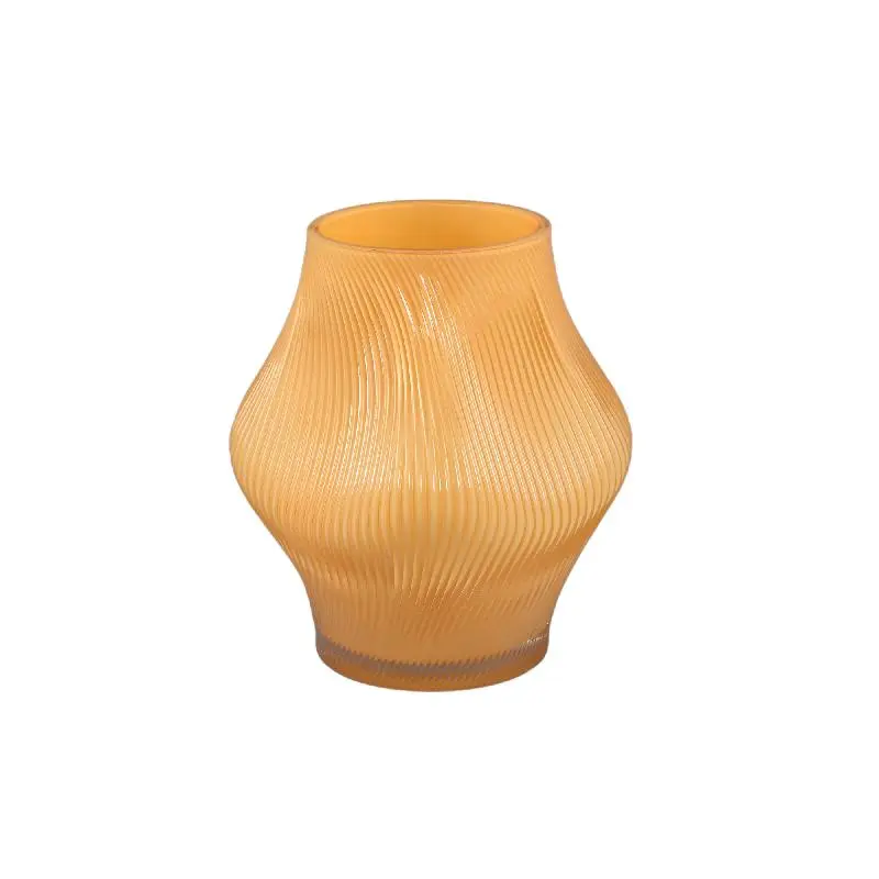 Vase – Wellen Design, Glas Material, Gelb, M – Caruso | PTMD