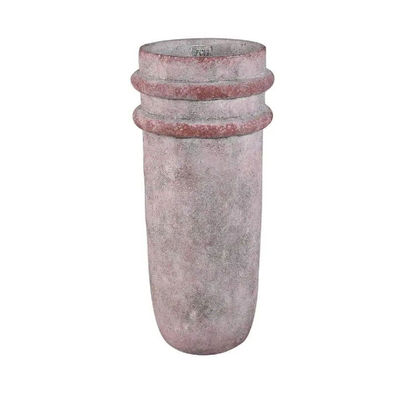 Vase – Zement Material, Doppelrand Design, Hohe Form - Almeda | PTMD