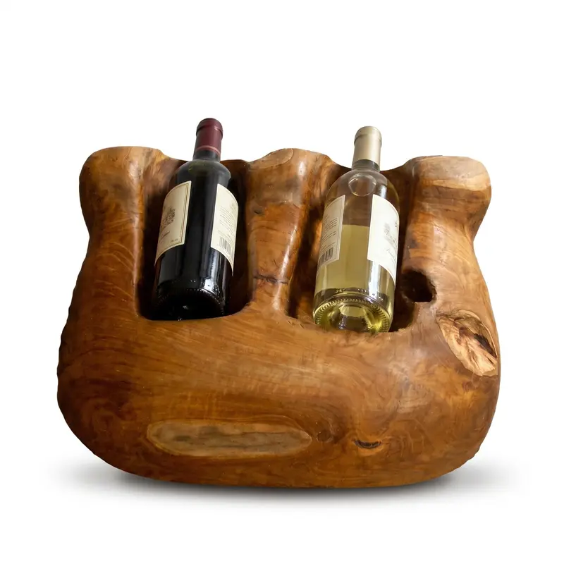 VERO Weinflaschenhalter / Weinregal Holzstamm für 2 Flaschen