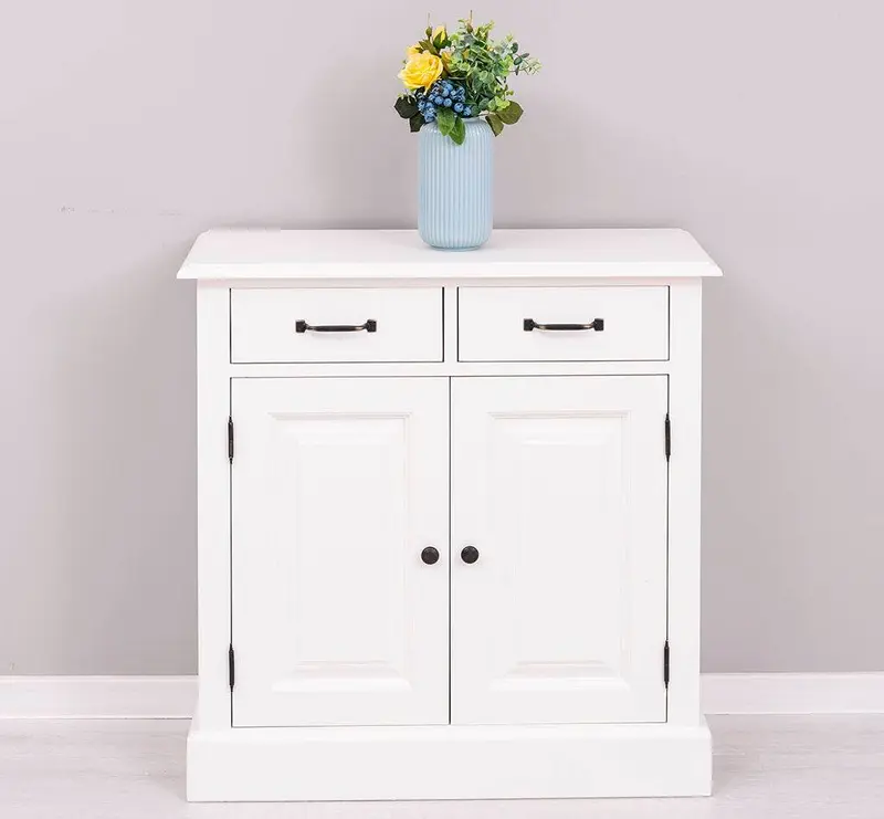 Vintage Konsolenschrank aus Massivholz| Sideboard mit zwei Schubladen