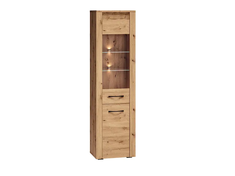 Vitrine – ARTIS 03 – Elegante Vitrine mit Holzoptik