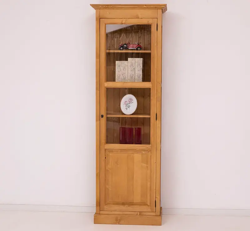 Vitrine aus Massivholz | Bücherregal mit großer Tür