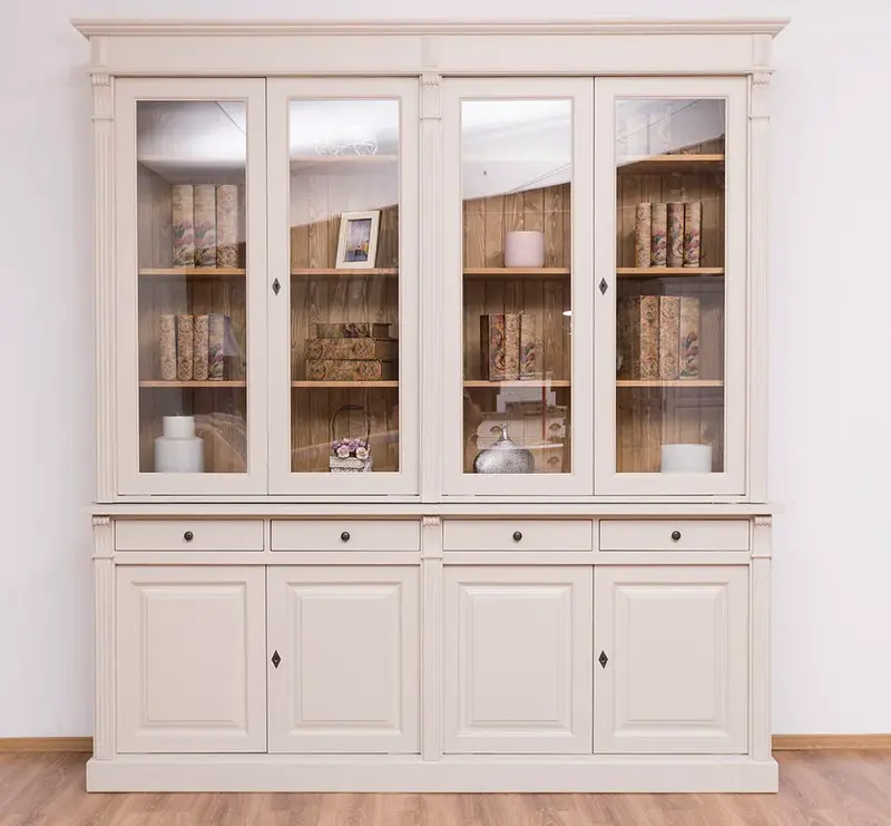 Vitrine aus Massivholz | Regalschrank Kombination