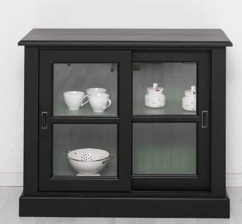 Vitrine aus Massivholz  | Sideboard mit Schiebetür