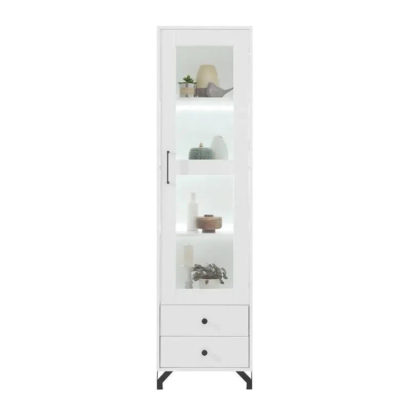Vitrine – BERGEN System 3 – Schmale Wohnzimmervitrine mit Glastür