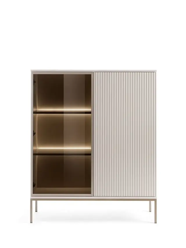 Vitrine – SENTO – WT104 – Push-to-open System mit LED-Beleuchtung