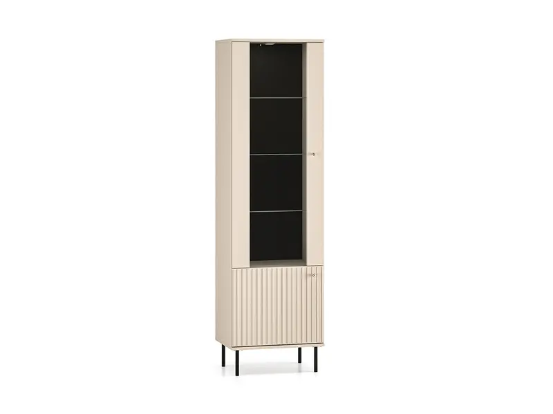 Vitrine – SOPHIE 02 – Moderne Glasvitrine mit MDF-Front und Beleuchtung