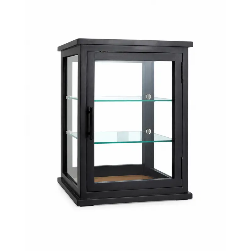 Vitrinenschrank Arno 50cm aus Massivholz - Schwarz