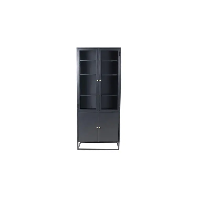 Vitrinenschrank Bakal 190cm aus Metall - Schwarz