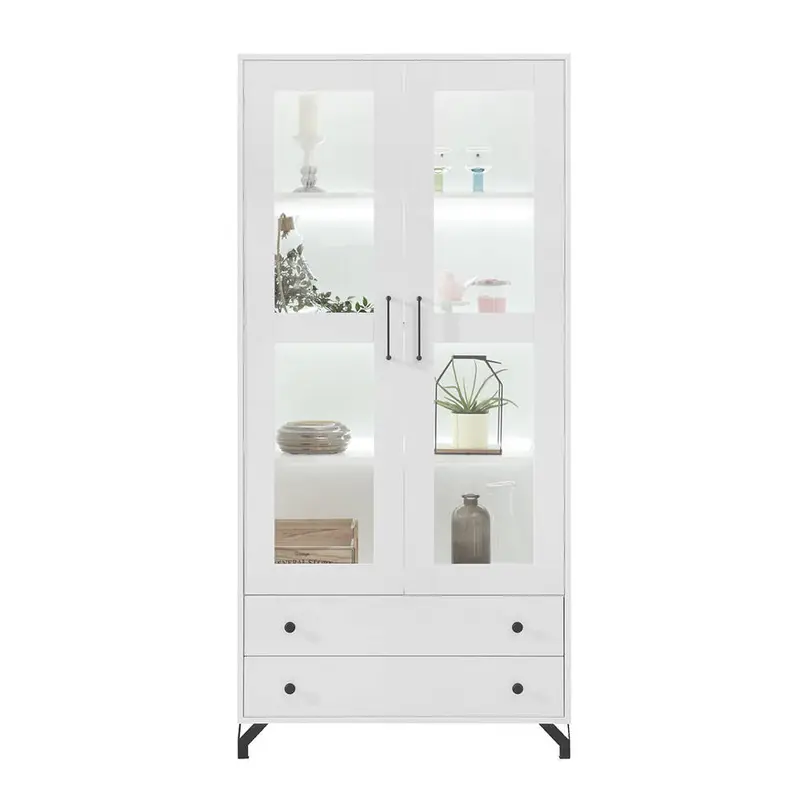 Vitrinenschrank – BERGEN System 2 – Wohnzimmervitrine mit Glasfront