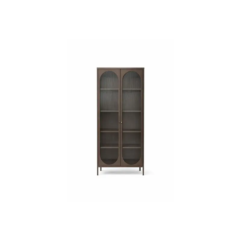 Vitrinenschrank Lima 180cm aus Metall - Braun