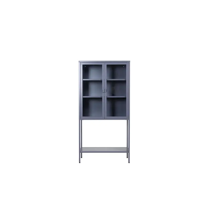 Vitrinenschrank Misha 75cm aus Metall - Grau